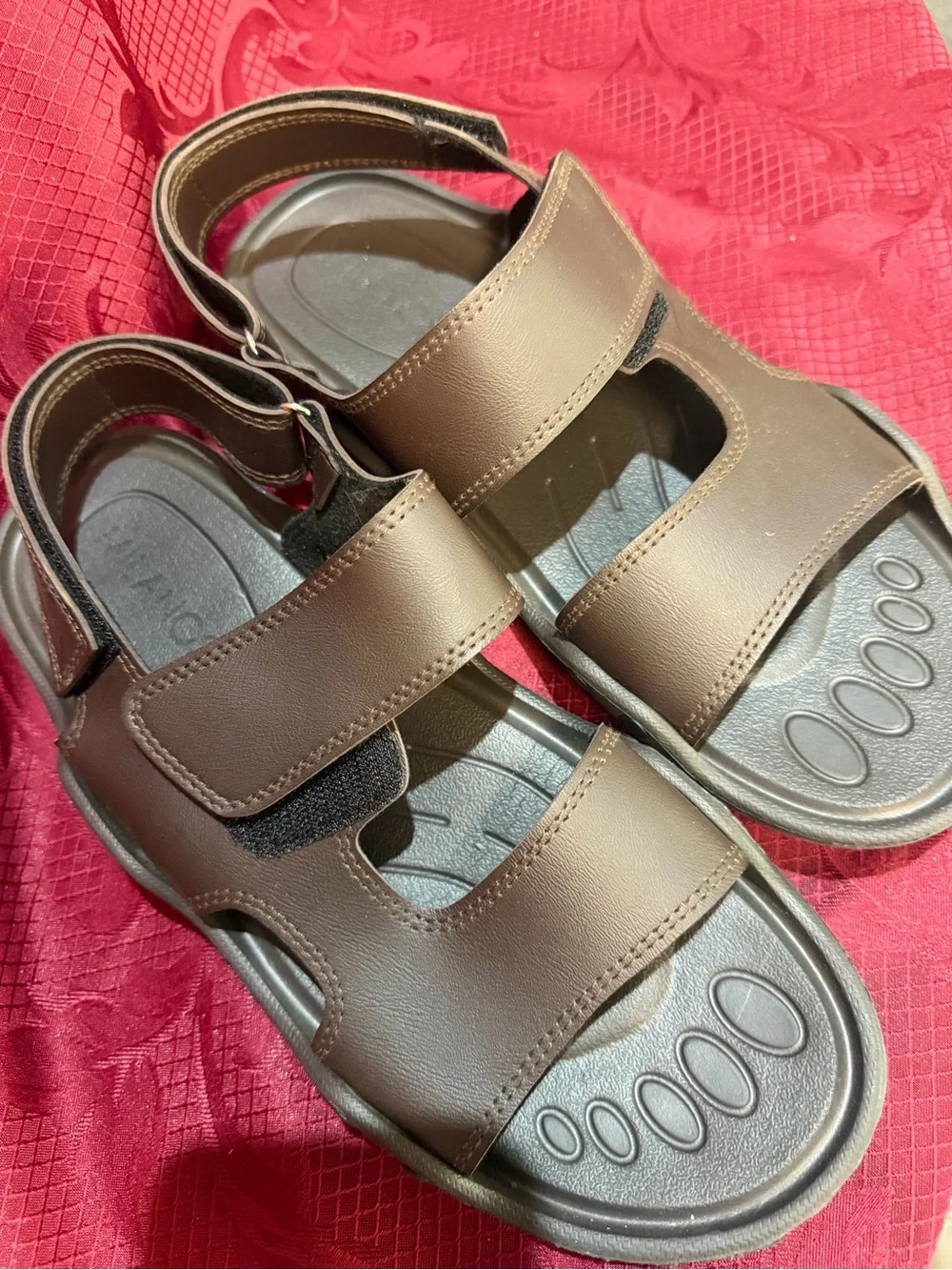 Mens Brown Velcro Sandals